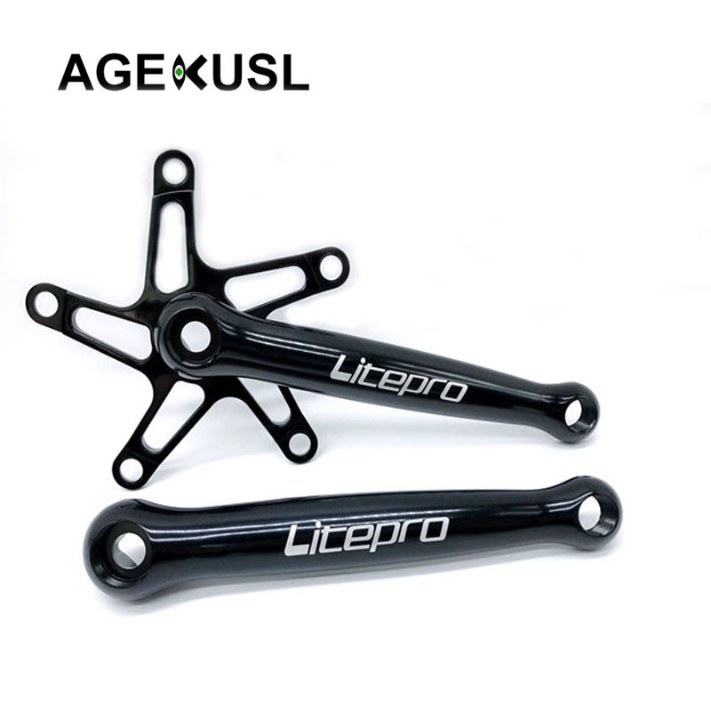 Litepro Bike Crankset Xe đạp Vuông Tay quay cho Xe đạp gấp Brompton BCD 130mm CNC 1 bộ