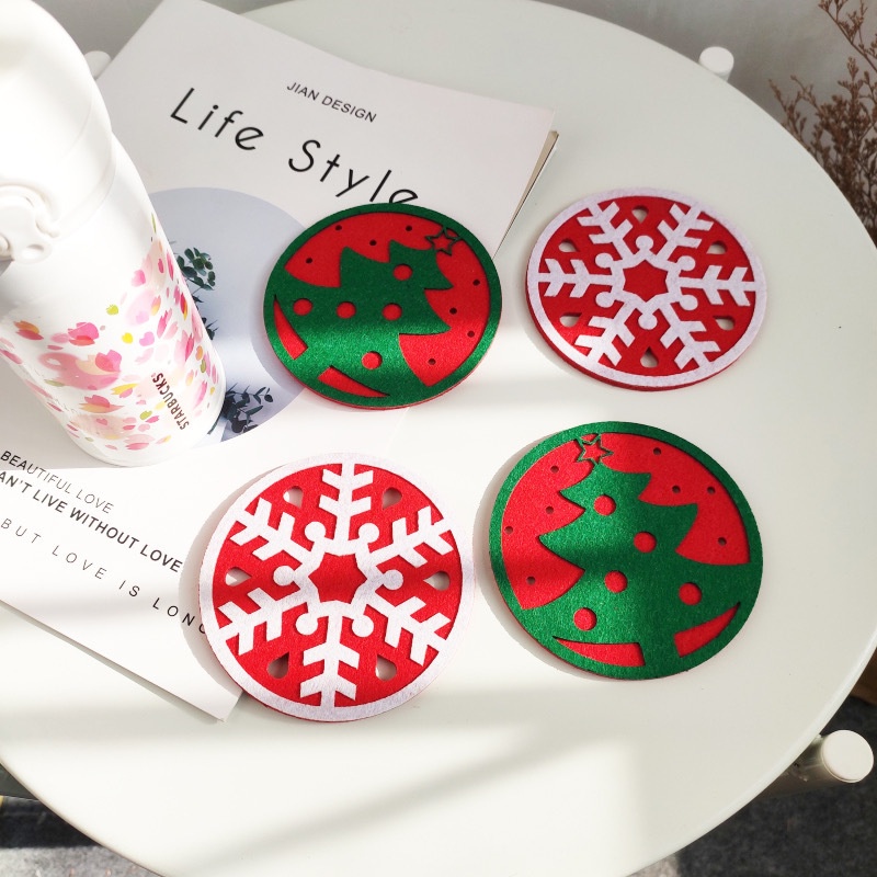 1 Thảm Lót Bàn Ăn Họa Tiết Bông Tuyết Giáng Sinh