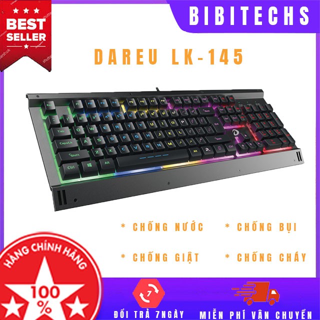 Bàn phím gaming Dareu LK145 ⚡ Freeship ⚡ led 7 màu, 5 chế độ sáng - BiBiTechs