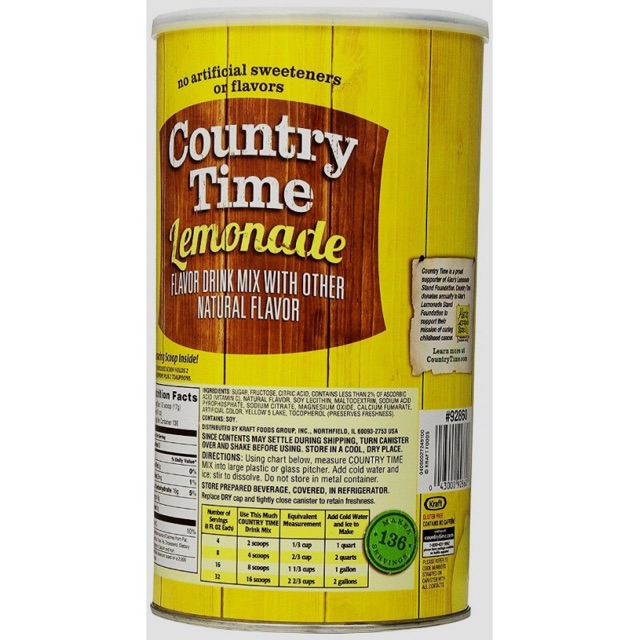 Bột Pha Nước CHANH LEMONADE COUNTRY TIME 2.33kg - HÀNG MỸ