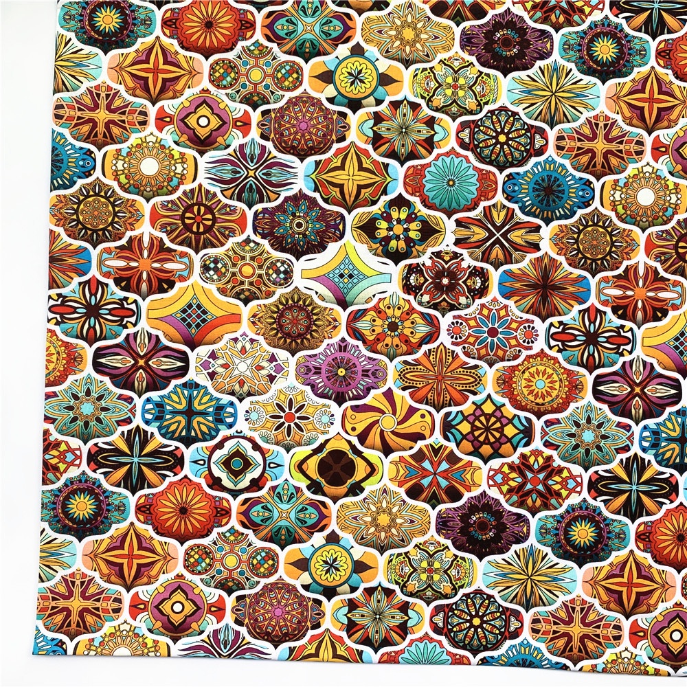 Vải 100% Cotton Họa Tiết Mandala Phong Cách Bohemian Cổ Điển