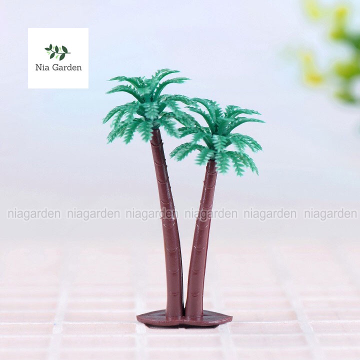 Tiểu cảnh cây dừa đôi làm mô hình trang trí chậu cây vườn terrarium bể cá mini Nia Garden N5