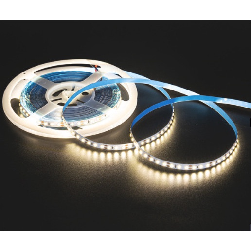 Dây led dán 12v 120 bóng/m, cuộn 5 mét, module led 2835 ánh sáng trắng, vàng ấm siêu sáng có keo dính 2 mặt tiện dụng
