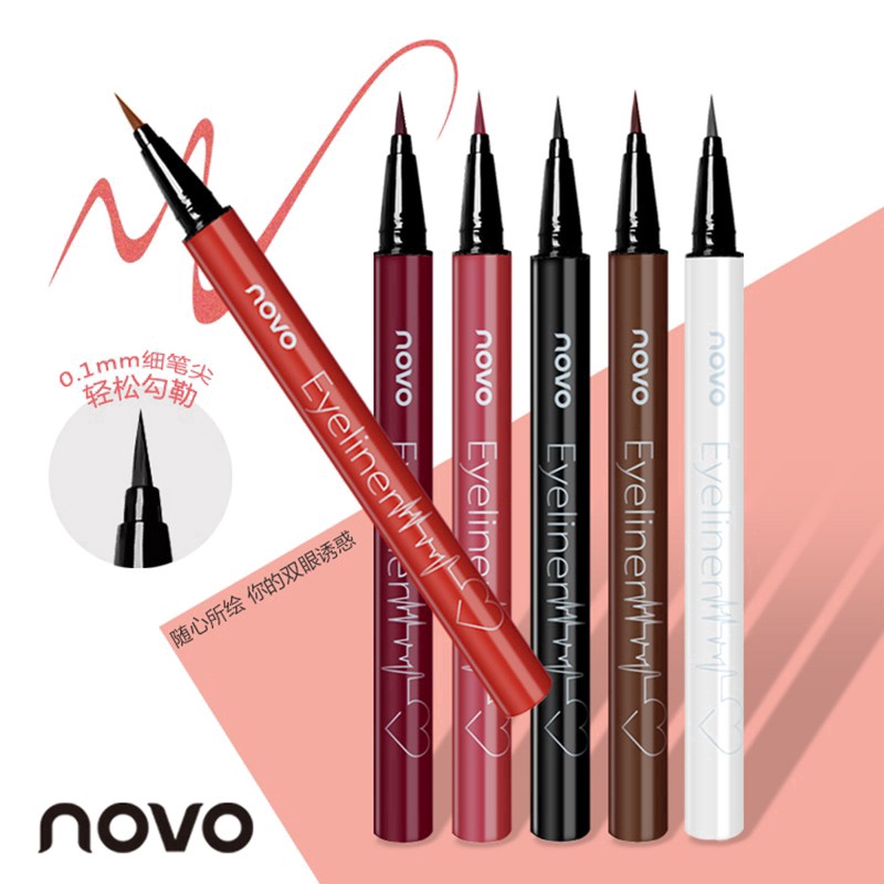 COD+Bút kẻ mắt NOVO 6 màu chống nhòe nhanh khô siêu mượt