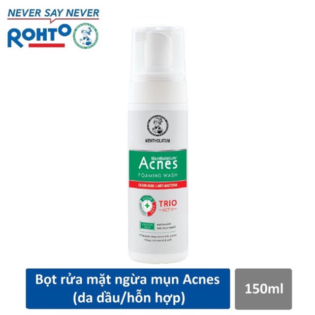 Acnes Foaming Wash – Dung dịch tạo bọt ngăn ngừa mụn 150ml