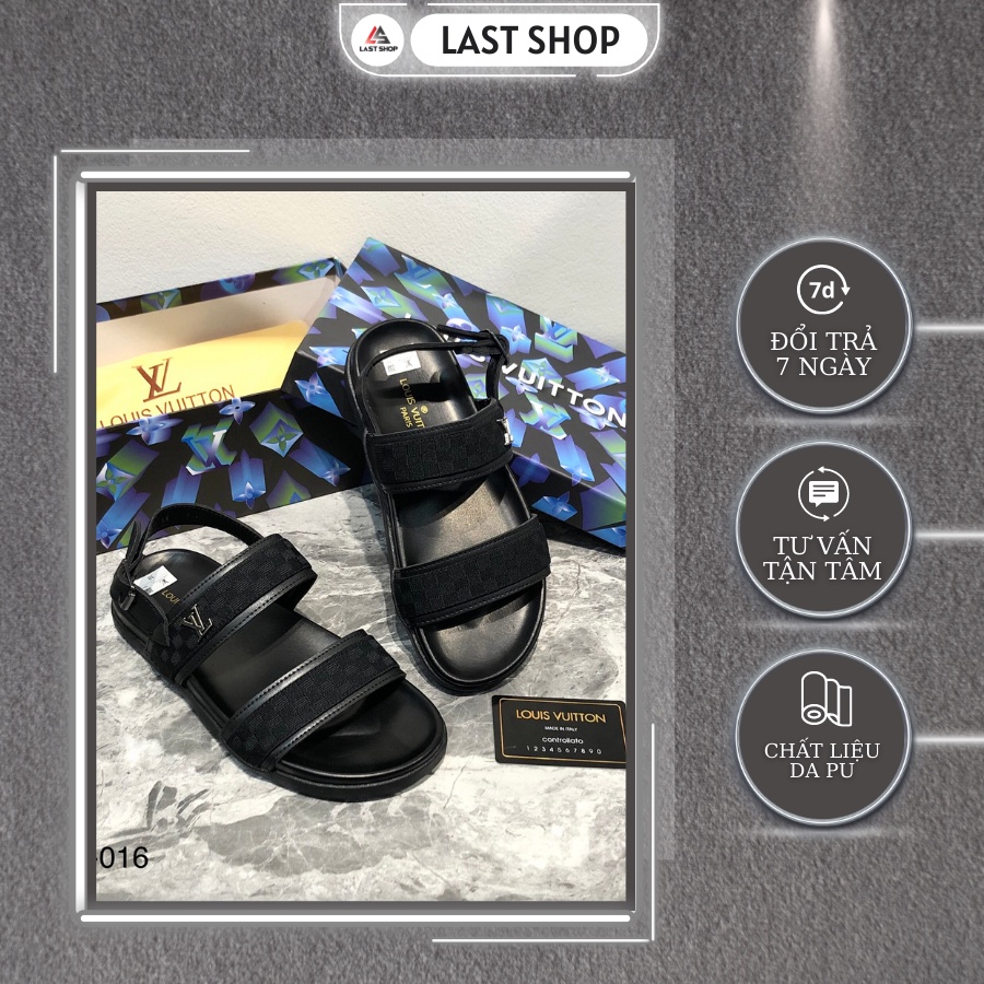 Dép sandal, Dép quai hậu nam kẻ ô vải logo tag sắc, đế cao su đi rất yêm chân, họa tiết 2 quai đi rất sang trọng,lịch sự