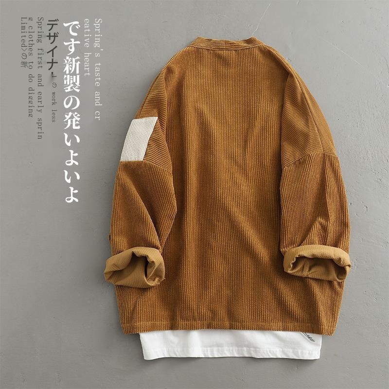 Áo Khoác Cardigan Vải Nhung Dáng Rộng Phong Cách Retro Thời Trang Xuân Thu Mới Cho Nam