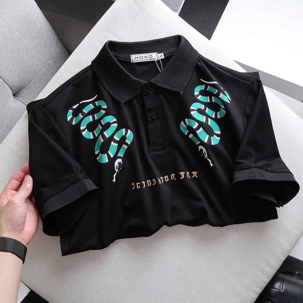 Áo phông Nam Nữ 🔅FULL SIZE🔅 Áo polo Gucci snake thêu rắn chất vải mềm mịn, thấm mồ hôi cực tốt