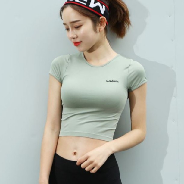 Áo Thun Phông Thể Thao Ngắn Thể Thao nữ California (Đồ tập gym,yoga) Croptop