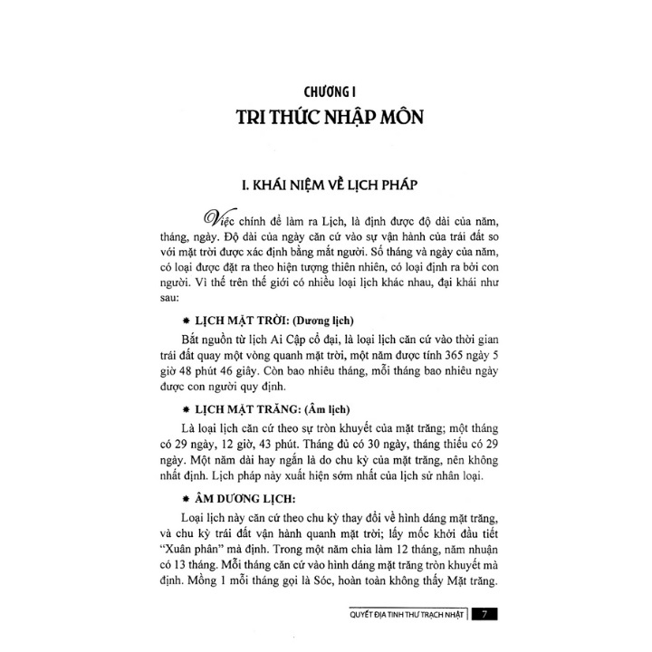 Sách quyết địa tinh thư - trạch nhật