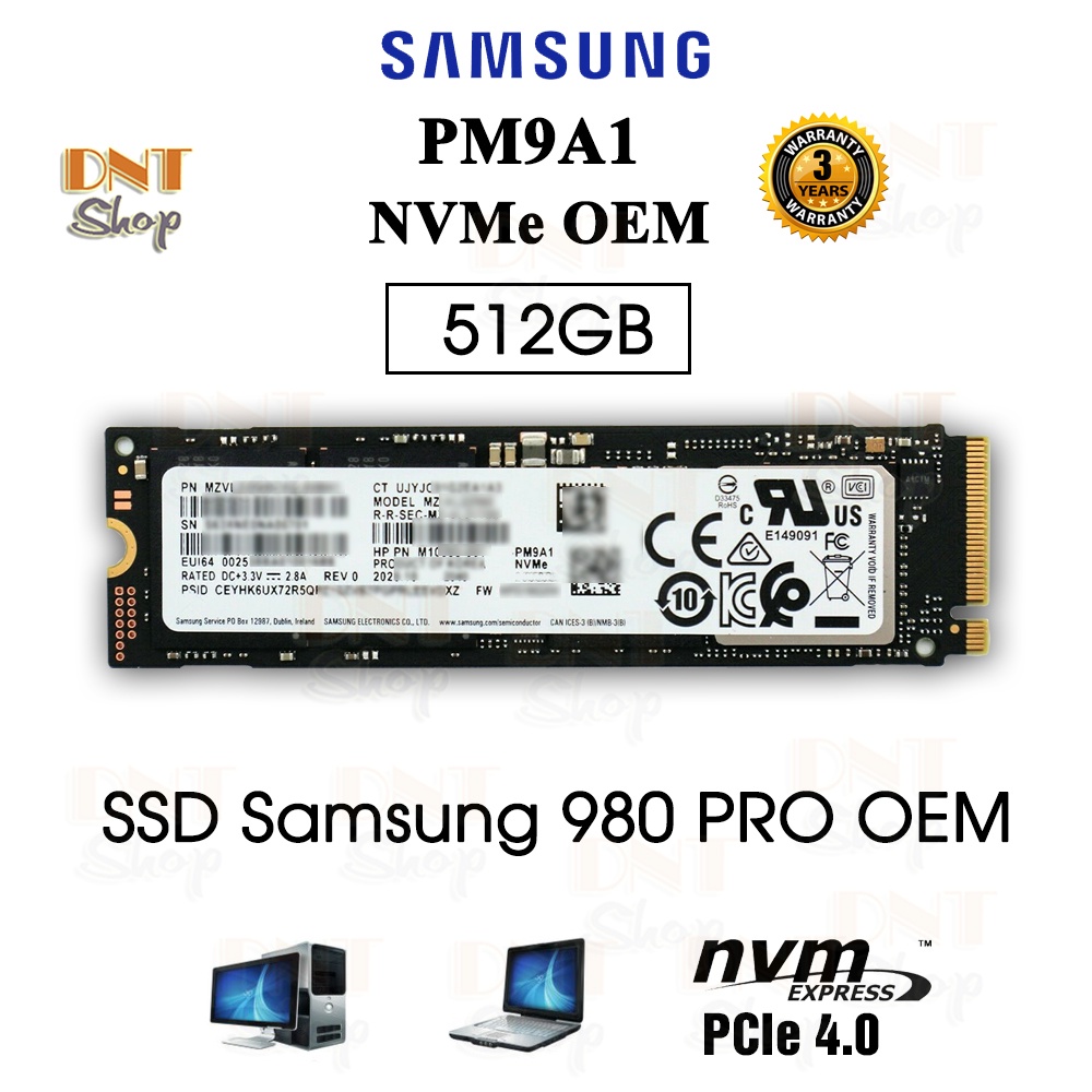 Ổ cứng SSD Samsung NVMe PM9A1 M.2 PCIe Gen4 x4 512GB - OEM 980 PRO (MZ-VL25120) | BigBuy360 - bigbuy360.vn