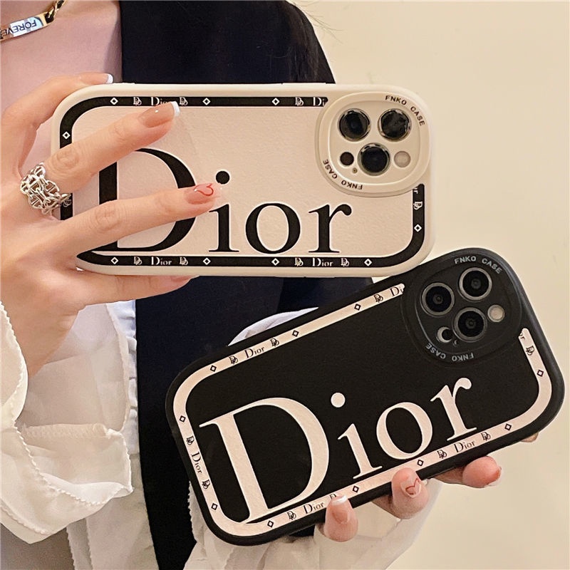 Bao Da In Nổi Họa Tiết Thương Hiệu Dior Thời Trang Sang Trọng Cho iphone 13 11 12 pro max Xmax