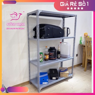 Kệ sắt v lỗ 4 tầng | cao 120 x dài 100 x rộng 40cm, trọng tải 100kg/ tầng, dễ lắp ráp