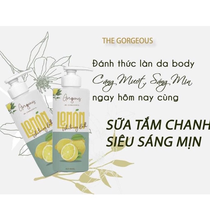 Combo Dưỡng Trắng Da Body Hằng Ngày Gồm Sữa Tắm Trắng Và Kem Body Dưỡng Trắng Da Được Chiết Xuất Từ Chanh Tươi