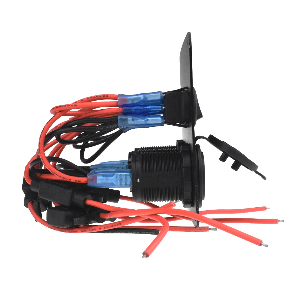 Bảng Công Tắc Điều Khiển Đèn LED Hai Cổng USB 12V Chống Nước Cho Xe Hơi