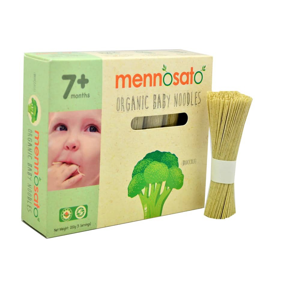 Mì Ăn Dặm Mennosato hữu cơ Bông Cải Xanh - Gói 200gr