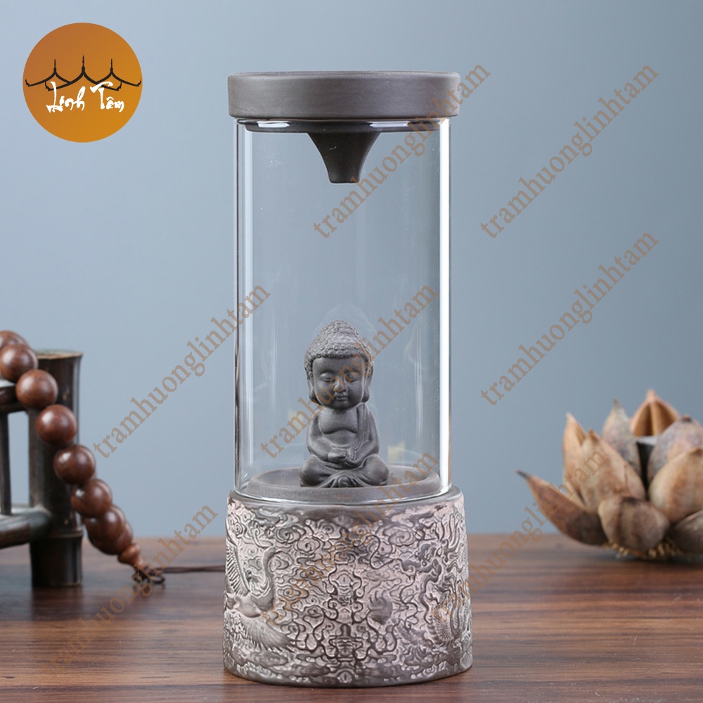 Thác khói trầm hương tặng 3 nụ trầm tháp rồng phong thủy