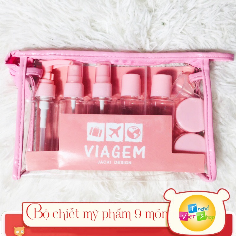 Bộ chiết mỹ phẩm 8 món, 9 món siêu xinh