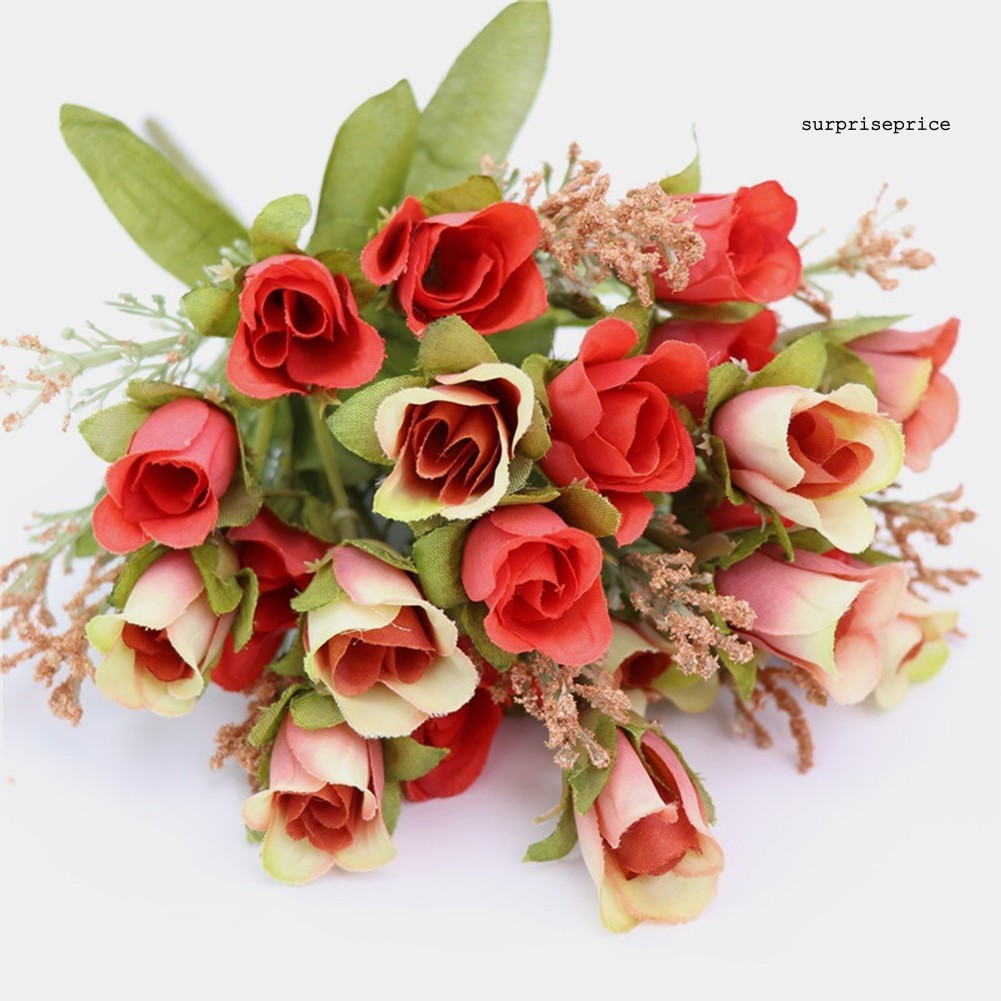 Bó 20 bông hoa hồng giả trang trí tiệc lãng mạn