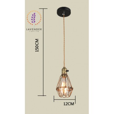 Đèn thả lồng sắt hoa TH006