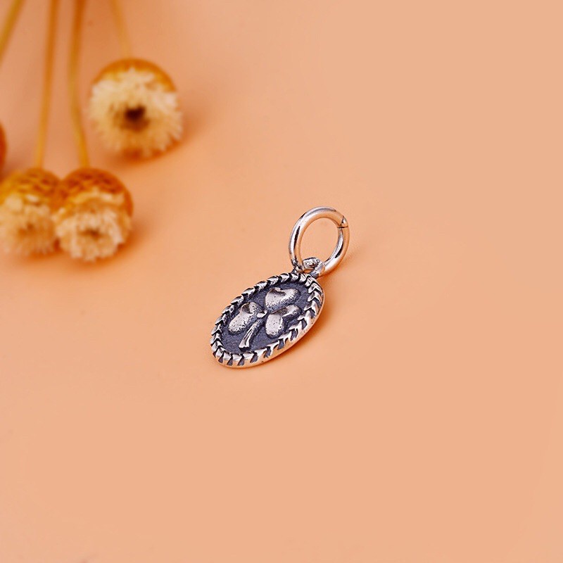 [GIÁ BUÔN] Charm bạc cỏ may mắn - Hàng bạc loại 1 siêu đẹp PH671