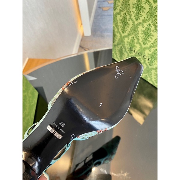 Giày cao gót mũi vuông dài quai hậu thương hiệu Gucci GC cao cấp mẫu 2022