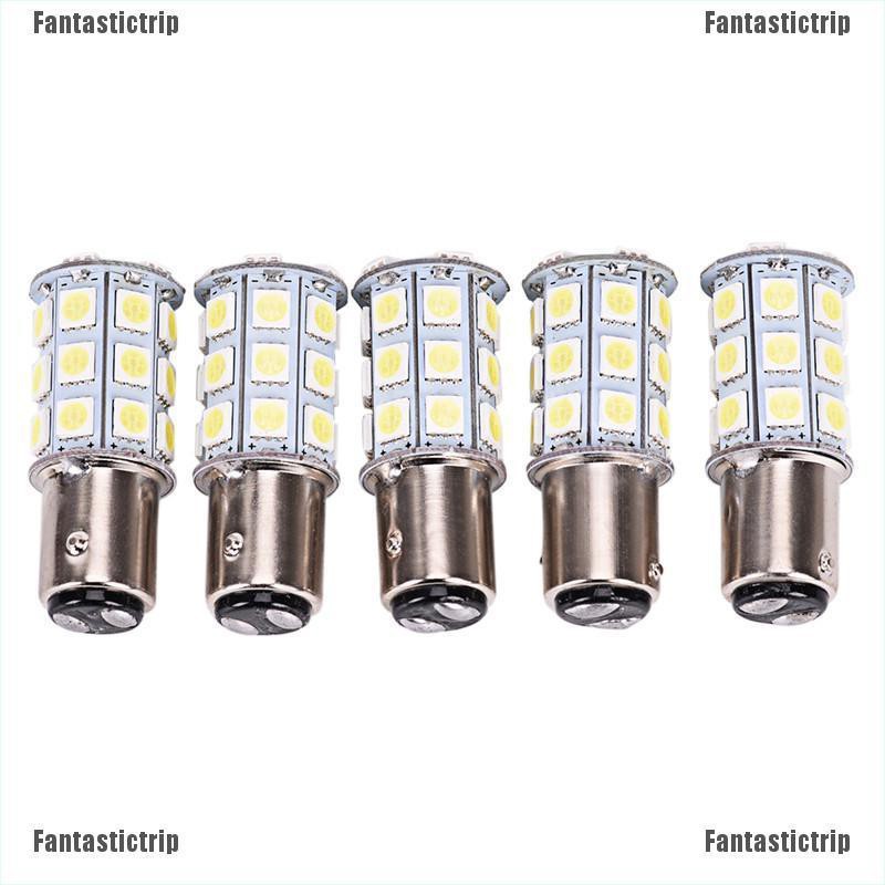 Bộ 2 đèn LED 12V LED 1157 BAY15D P21/5W 27SMD 5050 ánh sáng trắng dùng làm đèn đuôi xe ô tô