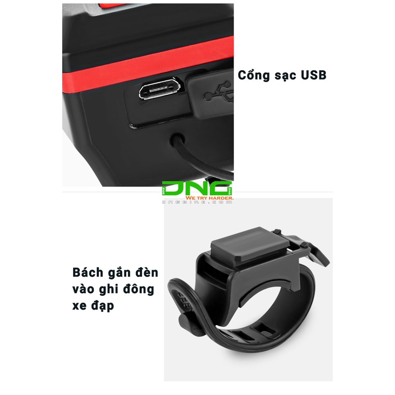 Đèn pha năng lượng mặt trời kết hợp pin sạc tích hợp còi