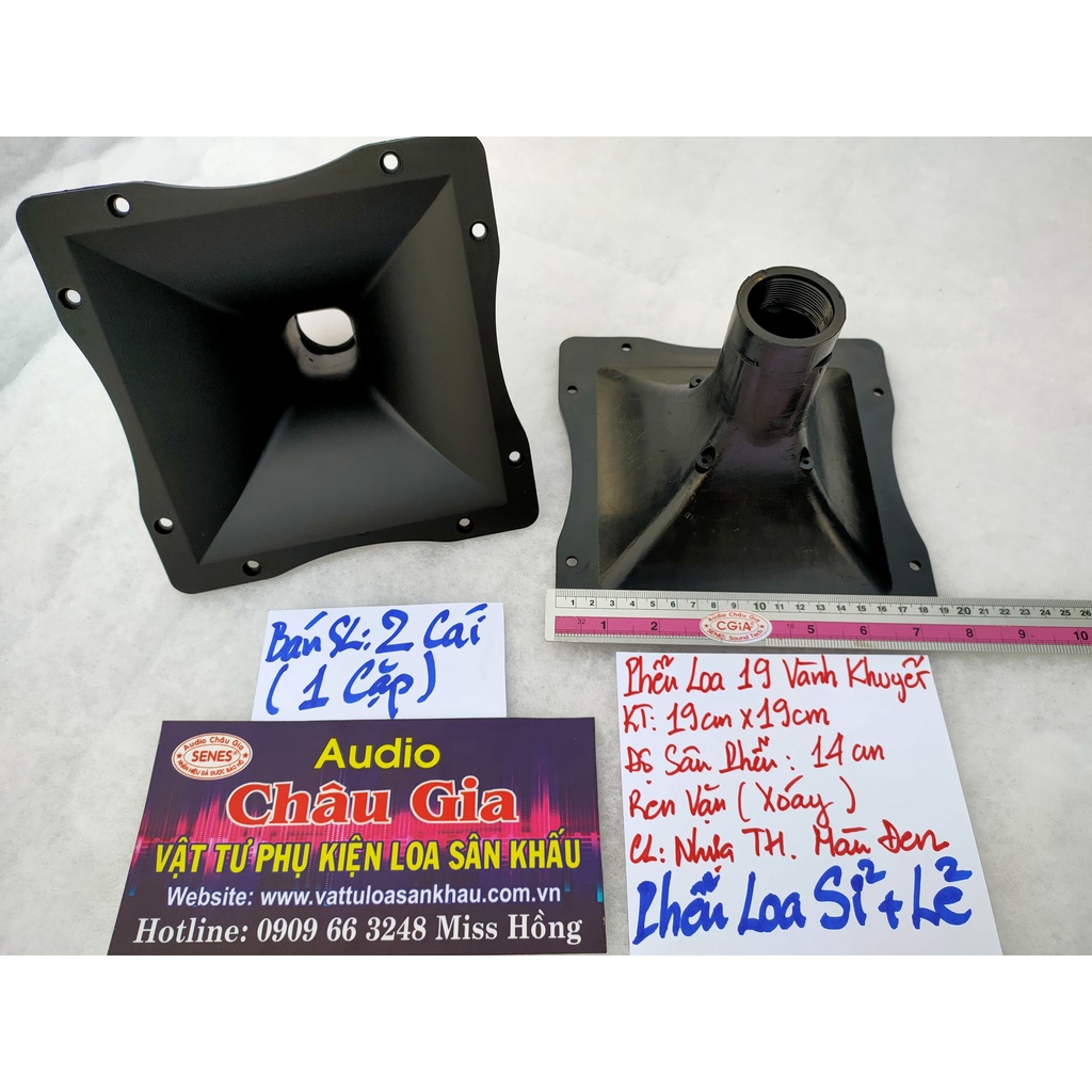 Phễu loa treble 19cm khuyết trơn 2 cái Audio Châu Gia