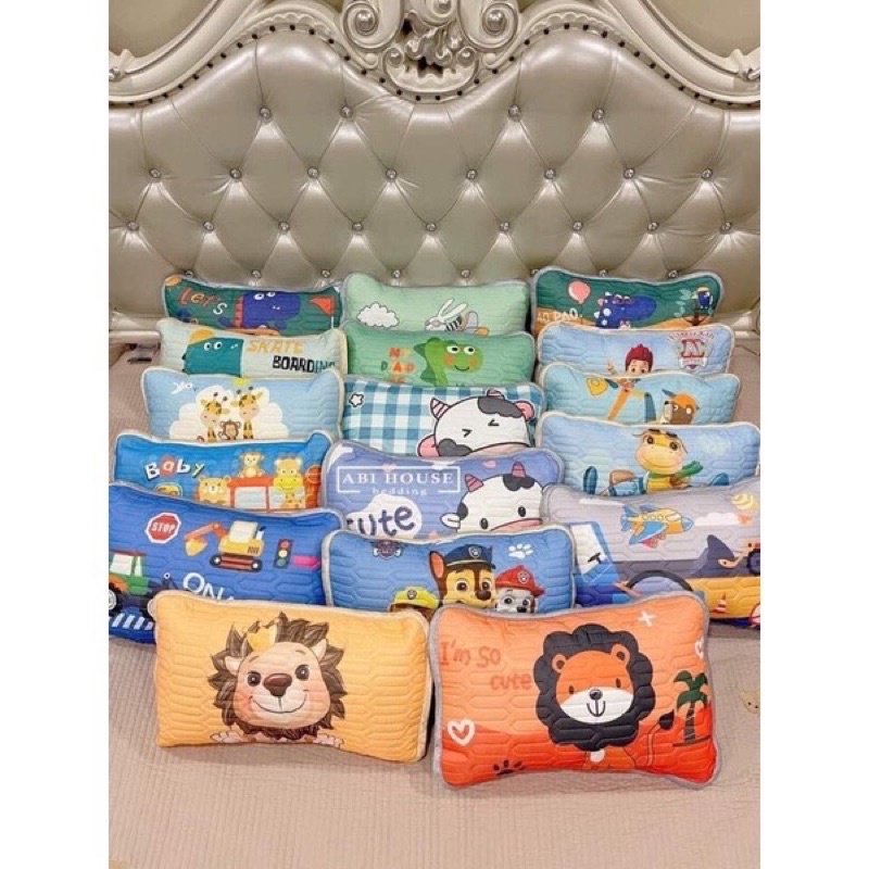GỐI ĐIỀU HOÀ VỎ CAO SU NON CHO BÉ - KÈM RUỘT BÔNG SIÊU MỀM
