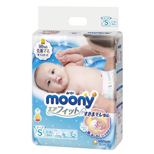 Bỉm Moony FREESHIP Moony Nội Địa Nhật Chính Hãng Cộng Miếng Dán/Quần Đủ Size NB96/S90/M68/L58/L50/XL44