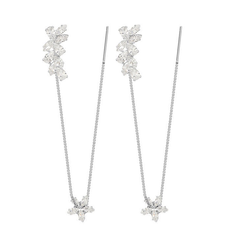 Khuyên Kẹp Vành Tai Hình Cánh Hoa Tua Rua Cá Tính Thời Trang Cho Nữ