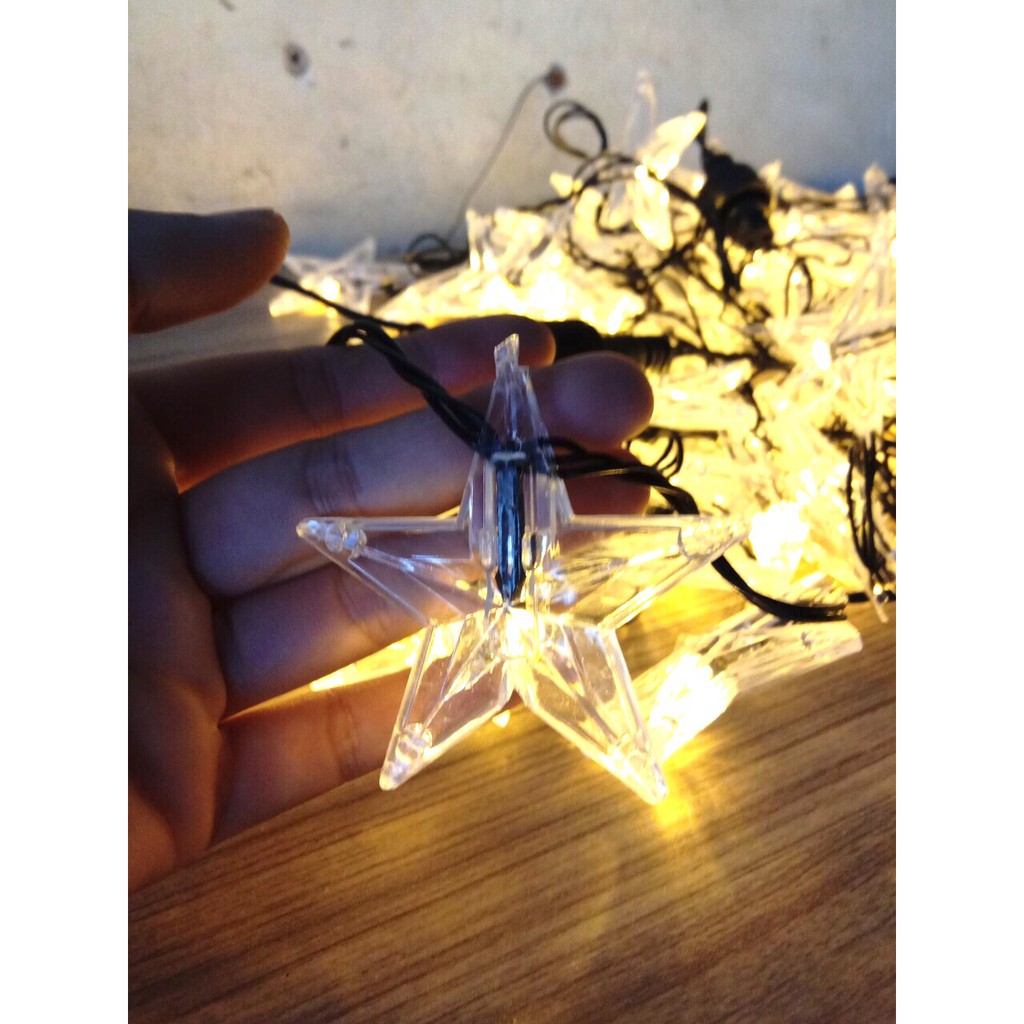 Dây đèn trang trí ngôi sao 7 mét (Ánh sáng vàng - DĐ)