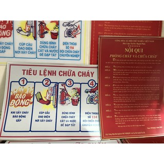 Bảng Nội quy Tiêu lệnh phòng cháy chữa cháy bằng thiếc