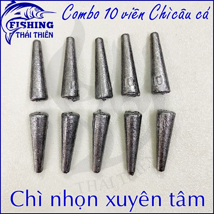 Chì câu cá chì nhọn xuyên tâm 10g 15g 20g 30g