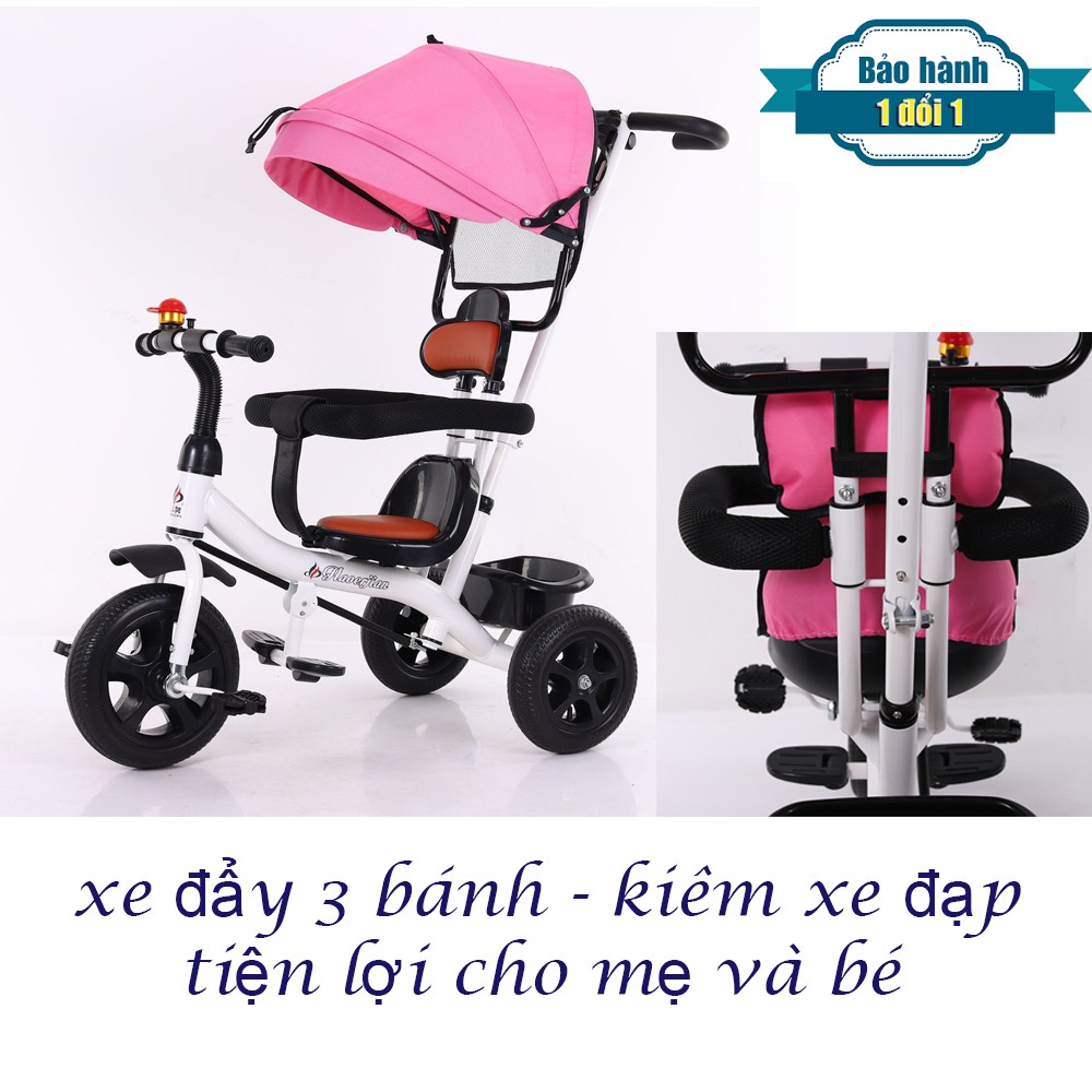 Xe đẩy trẻ em 3 bánh - kiêm xe đạp cho bé từ 6 tháng đến 6 tuổi