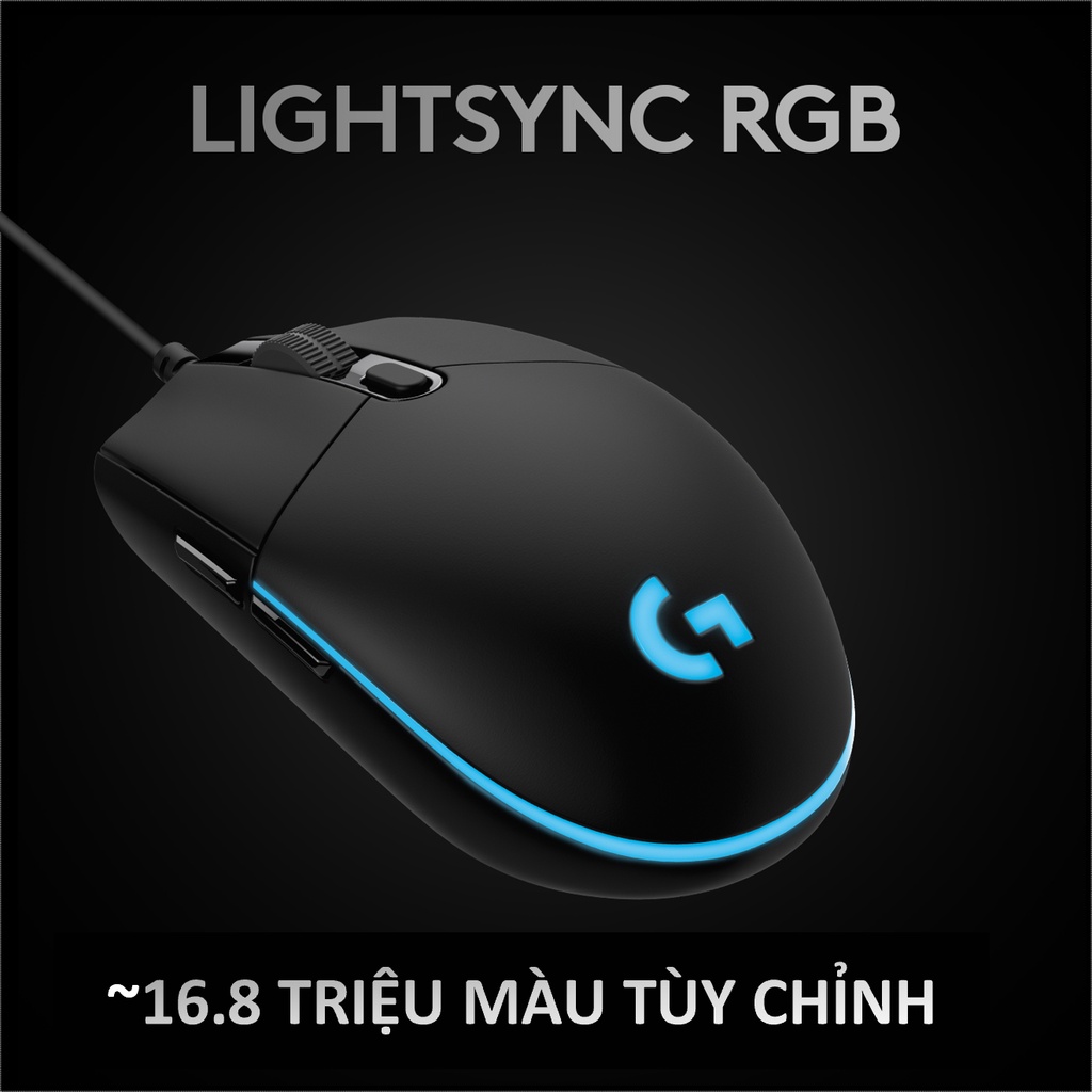 Chuột có dây RGB Logitech G Pro Hero - 6 nút lập trình, 5 cấu hình bộ nhớ tích hợp