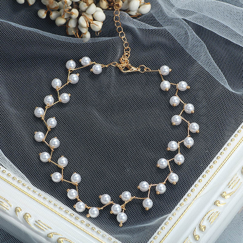 Vòng cổ choker đính ngọc trai giả xinh xắn cho nữ