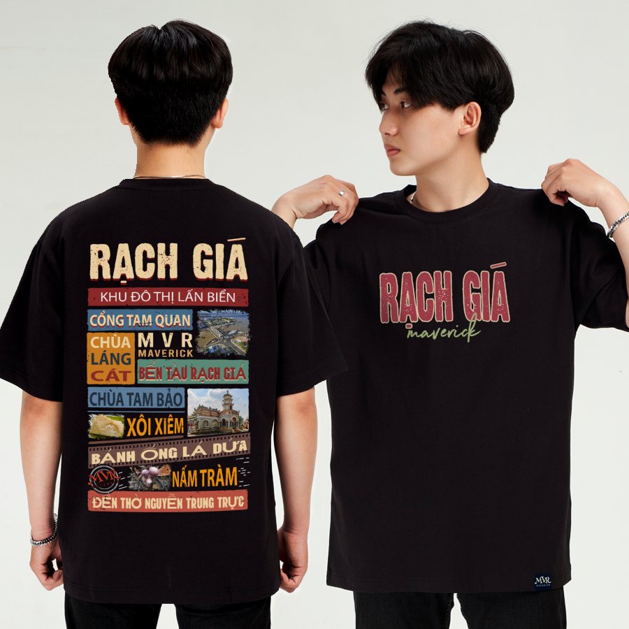 Áo thun Rạch Giá - tỉnh Kiên Giang form unisex rộng tay dài lỡ genZ phông cotton fact localbrand under MVR BB4262