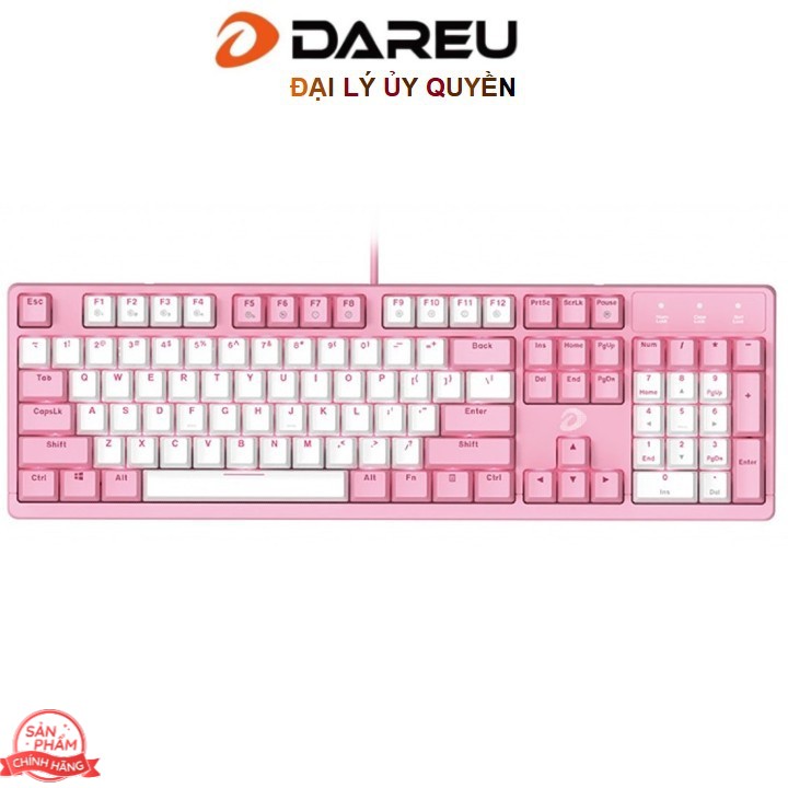 Bàn phím cơ Gaming DAREU EK1280s PINK-WHITE 104KEY PINK LED