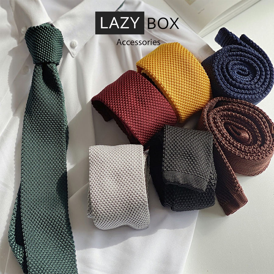 Cà Vạt Len caravat knit tie cho nam dòng Cao Cấp Sang Trọng bản 6cm basic