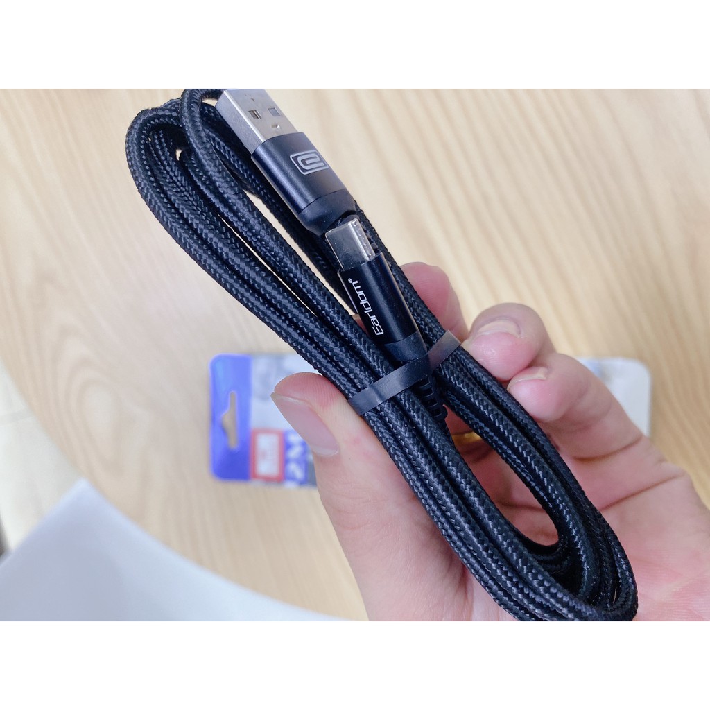 Cáp sạt dài 2m 3m iphone, dây sạc nhanh bọc dù cho dự phòng, Lighning, type c, xiaomi, samsung  Chính hãng Earldom 038