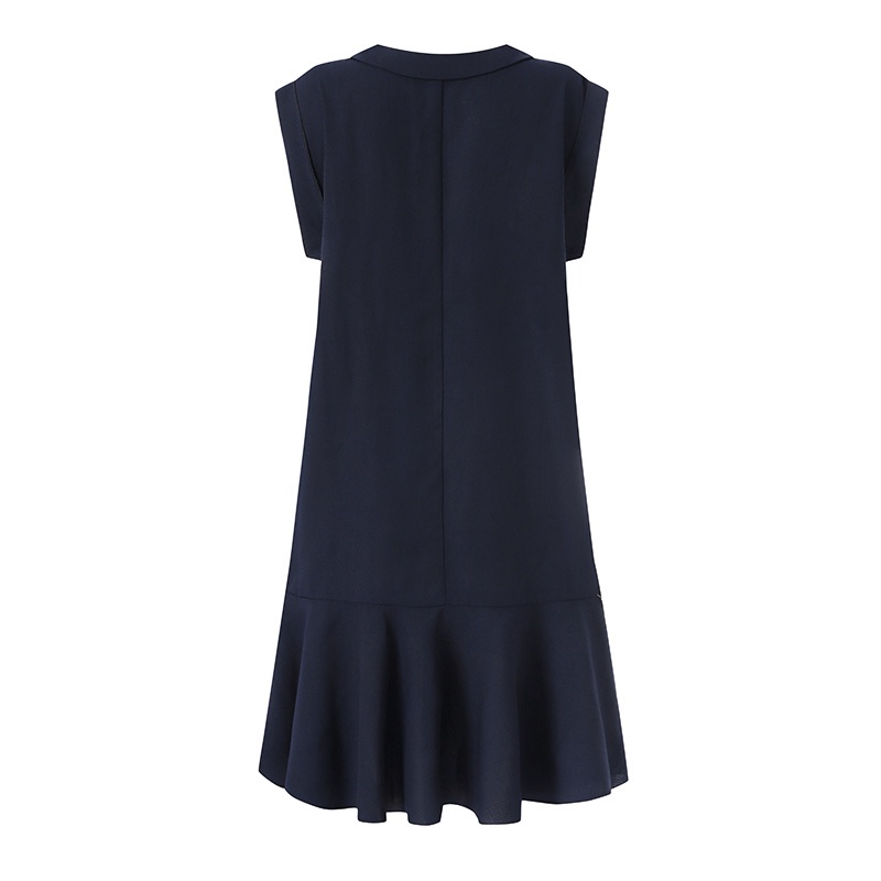 Đầm ZANZEA ngắn tay cổ bẻ form rộng phối bèo thời trang nữ tính