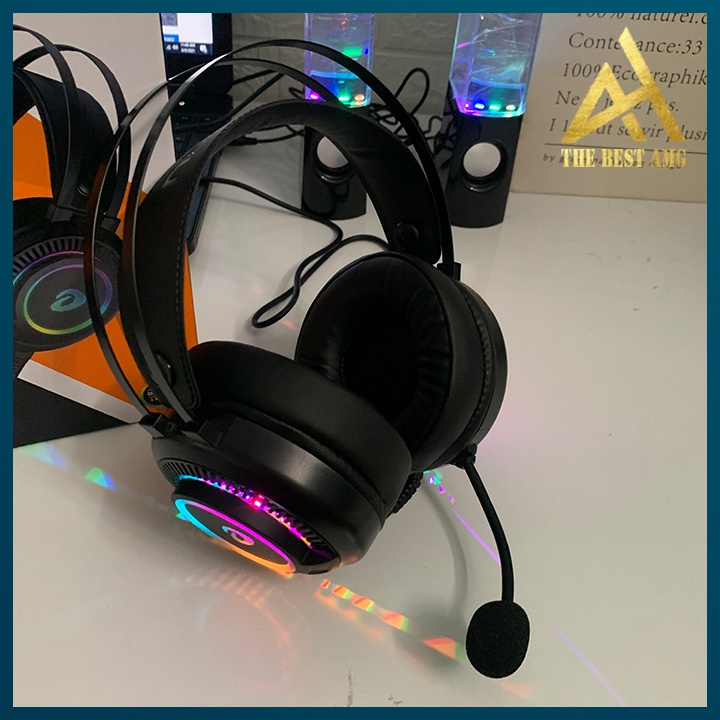 Tai Nghe Headphone Gaming Đèn LED 7 Màu Có Mic DAREU EH416 Âm Thanh Giả Lập Tai Nghe Nhạc Máy Vi Tính PC Laptop Có Dây