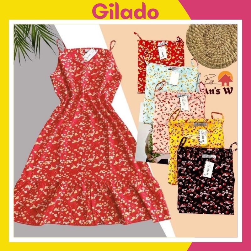 Váy ngủ lụa GILADO - Váy hai dây có kèm quần mặc trong - vải siêu nhẹ và mát mẻ-phom đẹp- Size 40-70kg