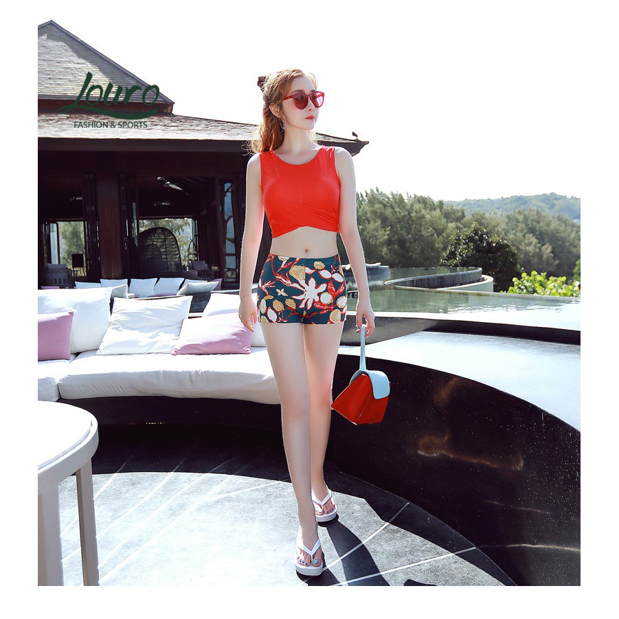 Bộ đồ bơi 3 món nữ kín đáo Louro, kiểu đồ bơi 2 mảnh dạng váy thắt nơ đi biển phong cách Hàn Quốc - SW03 | BigBuy360 - bigbuy360.vn