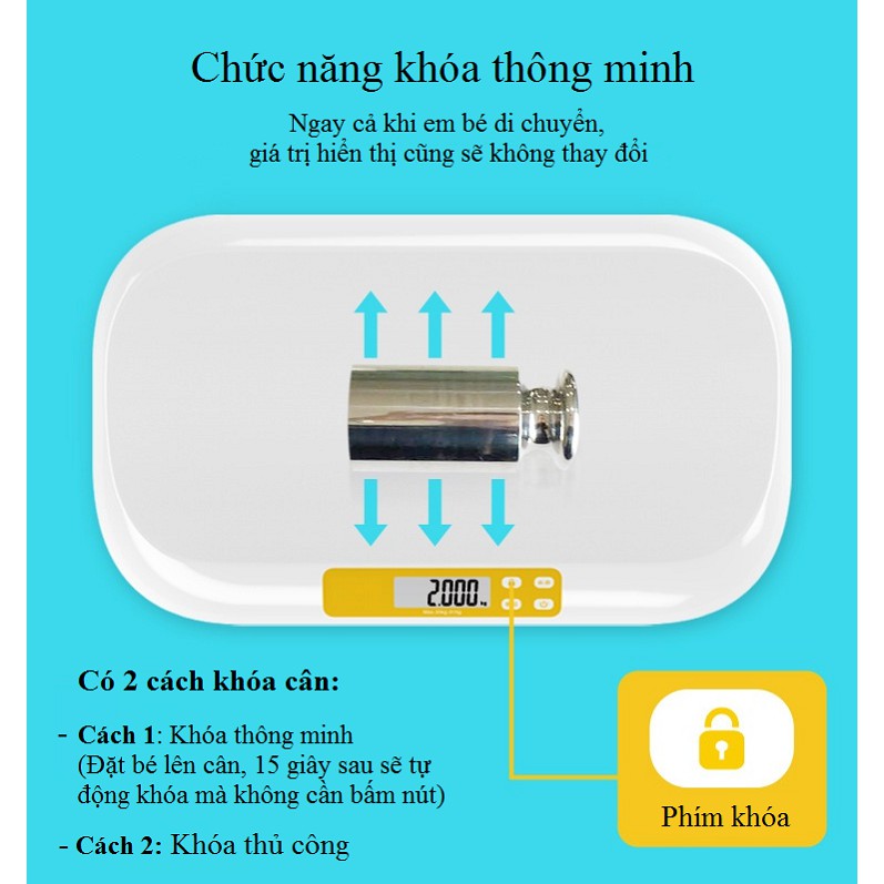 Cân em bé sơ sinh trong tải 20kg B36