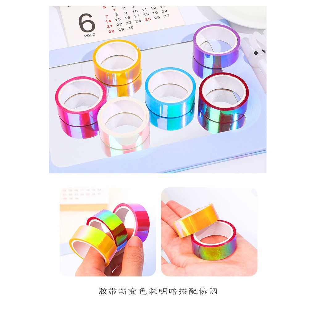 Băng Keo Dán Đa Sắc Ánh Kim (Inbox màu) - Washi Tape