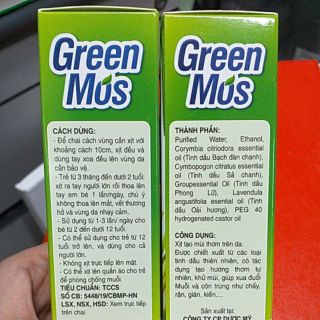 Xịt muỗi thảo dược Green Mos cho bé