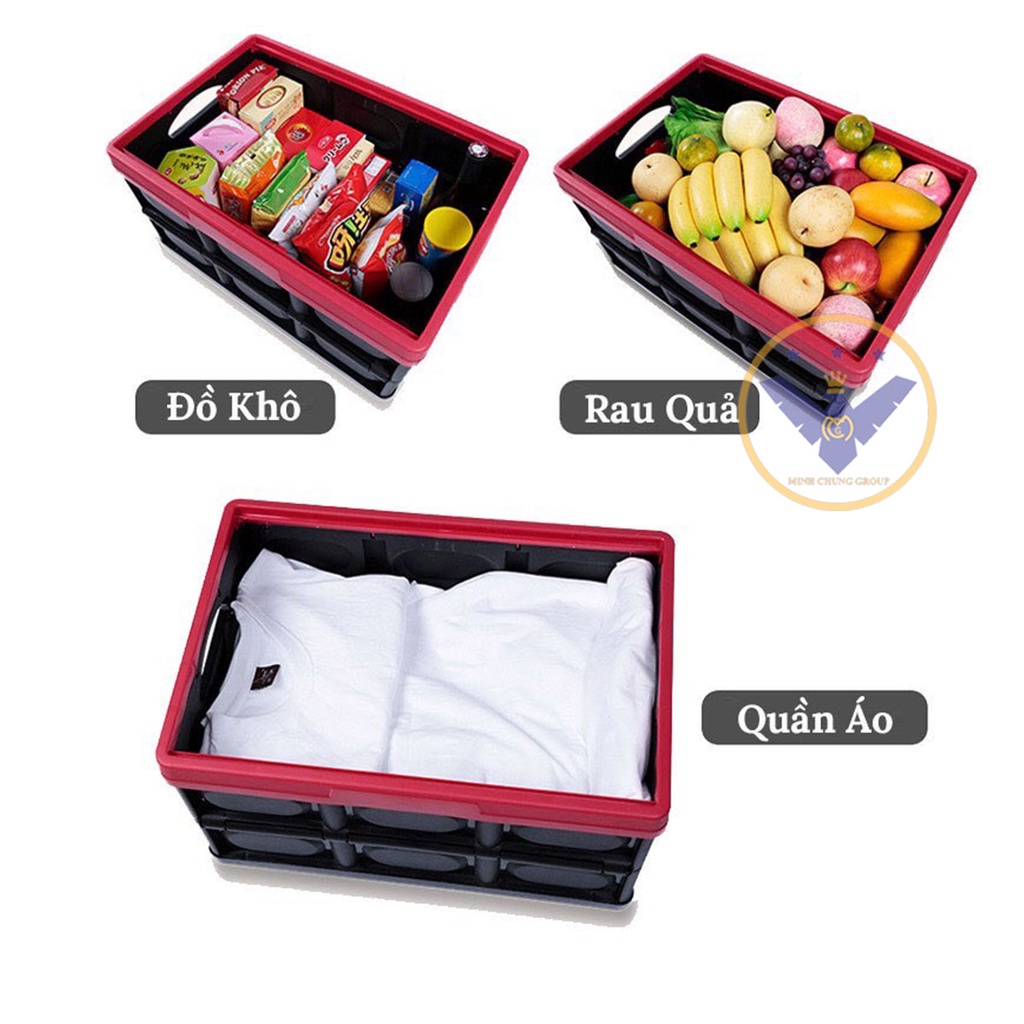 Thùng chứa đồ ô tô 56L gấp gọn tiện dụng dùng để đồ trong cốp xe hơi và gia đình